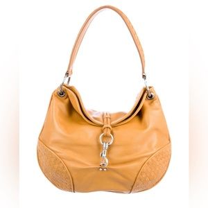 Bottega Veneta marigold leather shoulder bag.
